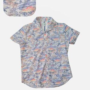 Mens Printed Collared Button Down Shirt Sz S Tenth + Ocean